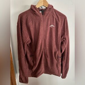 Nike Trail Fleece Dri-Fit Running Jacket Red White Men's Size Small HV2664-218